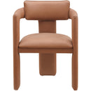  Color_Cognac -- Brenda Cognac Vegan Leather Upholstered Dining Chair IMAGE 3