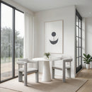  Color_Taupe -- Brenda Taupe Vegan Leather Upholstered Dining Chair IMAGE 2