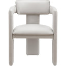  Color_Taupe -- Brenda Taupe Vegan Leather Upholstered Dining Chair IMAGE 3