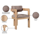  Meridian Sacha Brown Linen Textured Fabric Upholstered Dining Chair IMAGE 10
