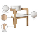  Color_Cream -- Sacha Cream Linen Textured Fabric Upholstered Dining Chair IMAGE 10