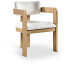  Color_Cream -- Sacha Cream Linen Textured Fabric Upholstered Dining Chair IMAGE 1