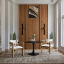  Color_Cream -- Sacha Cream Linen Textured Fabric Upholstered Dining Chair IMAGE 2