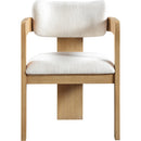  Color_Cream -- Sacha Cream Linen Textured Fabric Upholstered Dining Chair IMAGE 3