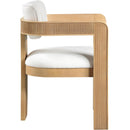 Meridian Sacha Cream Linen Textured Fabric Dining Chair IMAGE 4