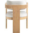  Color_Cream -- Sacha Cream Linen Textured Fabric Upholstered Dining Chair IMAGE 5