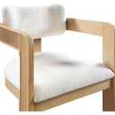  Color_Cream -- Sacha Cream Linen Textured Fabric Upholstered Dining Chair IMAGE 6