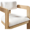 Meridian Sacha Cream Linen Textured Fabric Dining Chair IMAGE 6