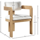  Color_Cream -- Sacha Cream Linen Textured Fabric Upholstered Dining Chair IMAGE 9