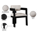  Meridian Sacha Beige Linen Textured Fabric Upholstered Dining Chair IMAGE 10