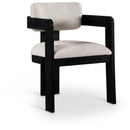 Meridian Sacha Beige Linen Textured Fabric Dining Chair IMAGE 1