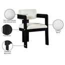  Color_Cream -- Sacha Cream Linen Textured Fabric Upholstered Dining Chair IMAGE 10