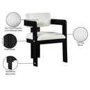  Meridian Sacha Cream Linen Textured Fabric Upholstered Dining Chair IMAGE 10