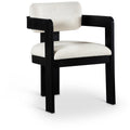  Color_Cream -- Sacha Cream Linen Textured Fabric Upholstered Dining Chair IMAGE 1