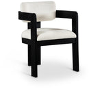  Color_Cream -- Sacha Cream Linen Textured Fabric Upholstered Dining Chair IMAGE 1
