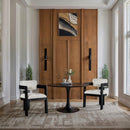  Color_Cream -- Sacha Cream Linen Textured Fabric Upholstered Dining Chair IMAGE 2