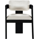 Color_Cream -- Sacha Cream Linen Textured Fabric Upholstered Dining Chair IMAGE 3