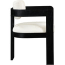 Meridian Sacha Cream Linen Textured Fabric Dining Chair IMAGE 4