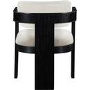  Color_Cream -- Sacha Cream Linen Textured Fabric Upholstered Dining Chair IMAGE 5