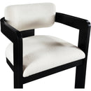  Color_Cream -- Sacha Cream Linen Textured Fabric Upholstered Dining Chair IMAGE 6
