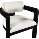 Meridian Sacha Cream Linen Textured Fabric Dining Chair IMAGE 6