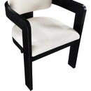  Color_Cream -- Sacha Cream Linen Textured Fabric Upholstered Dining Chair IMAGE 7