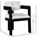  Color_Cream -- Sacha Cream Linen Textured Fabric Upholstered Dining Chair IMAGE 9
