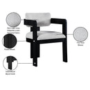  Color_Grey -- Sacha Grey Linen Textured Fabric Upholstered Dining Chair IMAGE 10