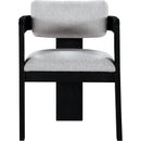  Color_Grey -- Sacha Grey Linen Textured Fabric Upholstered Dining Chair IMAGE 3