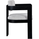  Color_Grey -- Sacha Grey Linen Textured Fabric Upholstered Dining Chair IMAGE 4