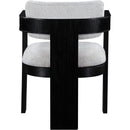  Color_Grey -- Sacha Grey Linen Textured Fabric Upholstered Dining Chair IMAGE 5