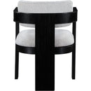 Meridian Sacha Grey Linen Textured Fabric Dining Chair IMAGE 5