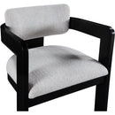 Meridian Sacha Grey Linen Textured Fabric Dining Chair IMAGE 6