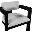  Color_Grey -- Sacha Grey Linen Textured Fabric Upholstered Dining Chair IMAGE 6