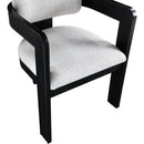  Color_Grey -- Sacha Grey Linen Textured Fabric Upholstered Dining Chair IMAGE 7