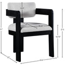  Color_Grey -- Sacha Grey Linen Textured Fabric Upholstered Dining Chair IMAGE 9