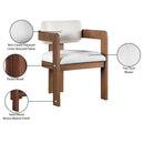  Color_Cream -- Sacha Cream Linen Textured Fabric Upholstered Dining Chair IMAGE 10