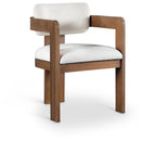  Color_Cream -- Sacha Cream Linen Textured Fabric Upholstered Dining Chair IMAGE 1