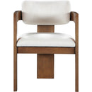 Color_Cream -- Sacha Cream Linen Textured Fabric Upholstered Dining Chair IMAGE 3
