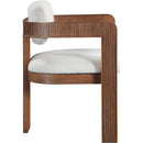  Color_Cream -- Sacha Cream Linen Textured Fabric Upholstered Dining Chair IMAGE 4