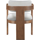 Meridian Sacha Cream Linen Textured Fabric Dining Chair IMAGE 5