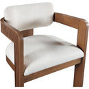  Color_Cream -- Sacha Cream Linen Textured Fabric Upholstered Dining Chair IMAGE 6