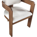  Color_Cream -- Sacha Cream Linen Textured Fabric Upholstered Dining Chair IMAGE 7
