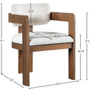  Color_Cream -- Sacha Cream Linen Textured Fabric Upholstered Dining Chair IMAGE 9