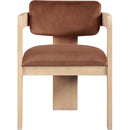 Meridian Sacha Cognac Velvet Dining Chair IMAGE 3