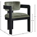 Meridian Sacha Green Velvet Dining Chair IMAGE 8
