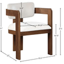 Meridian Sacha Cream Velvet Dining Chair IMAGE 8