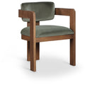  Color_Green -- Sacha Green Velvet Upholstered Dining Chair IMAGE 1