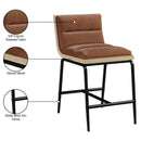  Meridian Viceroy Cognac Fabric Upholstered Counter Stool IMAGE 10