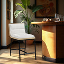  Meridian Viceroy Cream Fabric Upholstered Counter Stool IMAGE 2